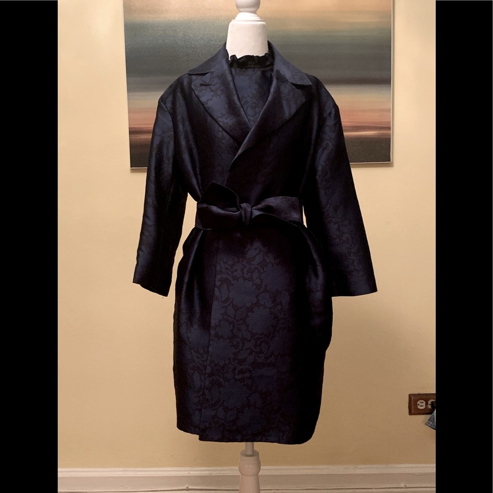 Louis Vuitton navy blue dress & wrap coat